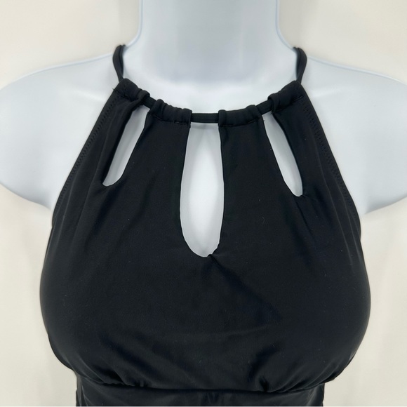 Cupshe Maternity Swimsuit One Piece Black Ruched Size Large Keyhole - Picture 6 of 10